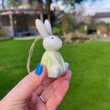 Ceramic Hanging Rabbit Decoration, 4 of 6
