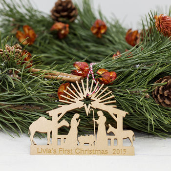 Nativity Ornament Personalised Tree Decoration, 2 of 2