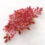 Vibrant Red Crystal Hair Comb, thumbnail 1 of 5