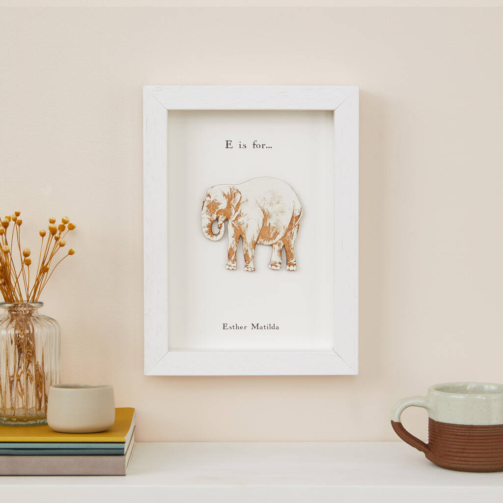 Personalised Elephant Wall Art New Baby Gift, 1 of 5