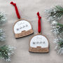 First Christmas As Big Brother Or Sister Snow Globe Style Personalised Bauble, thumbnail 1 of 7