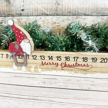 Wooden Santa Advent Rule Festive Countdown Calendar, 5 of 6