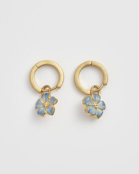 Forget Me Not Flower Huggie Earrings, 4 of 8