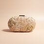 Disha Cream Velvet Oval Embroidered Clutch, thumbnail 2 of 6