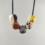 Leopard, Brown And Grey Geometric Necklace, thumbnail 5 of 7