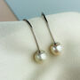 Sterling Silver Pearl Drop Hoop Earrings, thumbnail 1 of 5