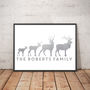 Personalised Stag Family Foil Print, thumbnail 3 of 6