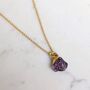 Amethyst Birthstone Necklace, February, Gold Plated, thumbnail 4 of 6