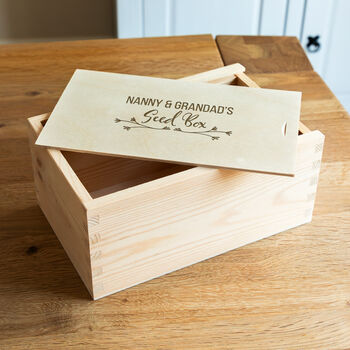 Personalised Seed Box With Sliding Lid Gardening Gift, 3 of 5