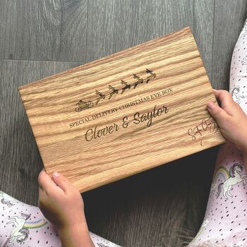 Personalised Oak Christmas Box, 3 of 10