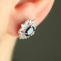 Statement Blue Zircon Stud Earring, thumbnail 2 of 2