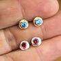 Sterling Silver Or Gold Birthstone Nest Stud Earrings, thumbnail 1 of 8