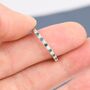 Sterling Silver Emerald Green And Clear Cz Half Eternity Ring, thumbnail 4 of 12