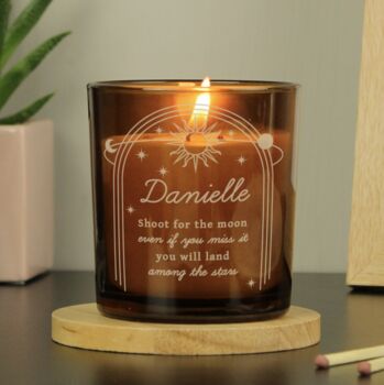 Personalised Celestial Amber Glass Candle, 2 of 5