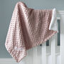 Personalised Rose Gold Bobble Sherpa Baby Blanket, thumbnail 2 of 8