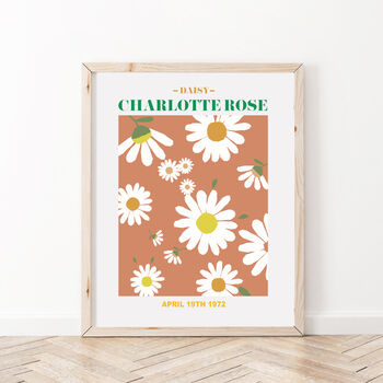 Personalised April Birth Flower Print Daisy, 2 of 5