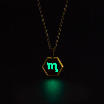 Scorpio Zodiac Glowing Pendant Necklace With Uv Keyring Torch, 6 of 12