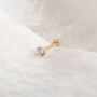 14 Carat Gold Solitaire, Threaded Labret Piercing, thumbnail 6 of 6