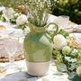 Personalised Green And White Ceramic Jug Vase, thumbnail 2 of 10