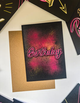Neon Splatter Birthday Card, 2 of 2