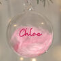 Personalised Pink Feather Bauble Christmas Gift, thumbnail 5 of 5