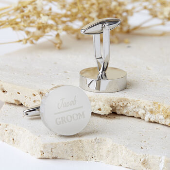 Personalised Grooms Party Wedding Cufflinks, 8 of 11