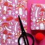 Pink And Red Mushroom Gift Wrap, thumbnail 3 of 3
