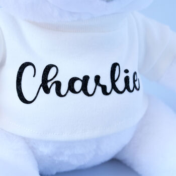 Personalised White Soft Teddy Toy, 3 of 4
