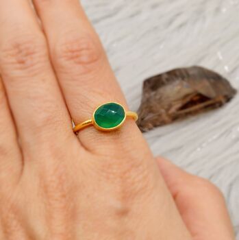 Green Onyx Gold Ring, 9 of 9