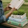 Jane Austen Stacked Book Lovers Ceramic Planter, thumbnail 1 of 7
