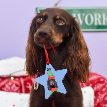 Elf Dog Personalised Christmas Decoration, 2 of 12