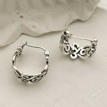 Sterling Silver Celtic Knot Hoops, 5 of 9
