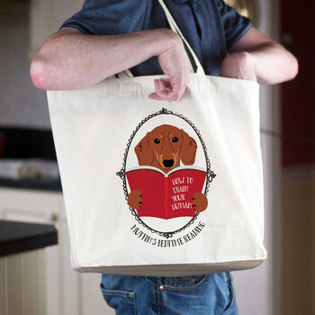 Personalised Puppy Gift Tote Bag Train Your Human, 2 of 10