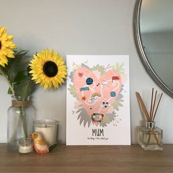 Personalised '10 Things I Love About' Mum/Stepmum Map, 7 of 11