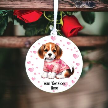 Personalised Pet Beagle Puppy Pet Love Decoration, 2 of 2