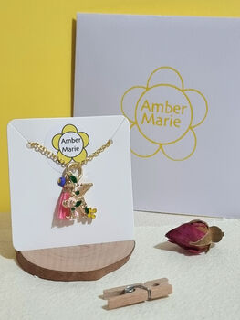 Floral Initial Tassel Necklace Stand Up Gift In Box, 3 of 12