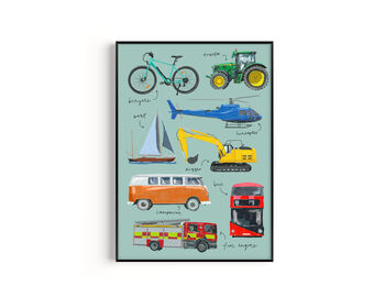 Transport Hand Painted Art Print, 2 of 4