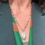 Delphine Large Baroque Pearl Plated Cable Chain Necklace, thumbnail 2 of 4