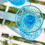 Set Of Four Bright Blue Paisley Wine Goblets, thumbnail 5 of 8