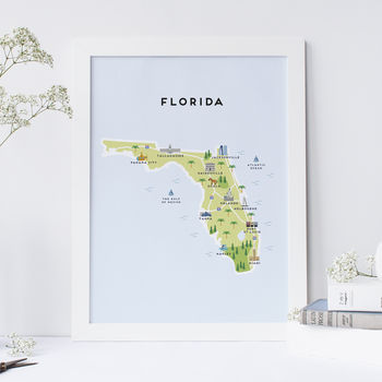 Map Of Florida Print By Pepper Pot Studios | notonthehighstreet.com