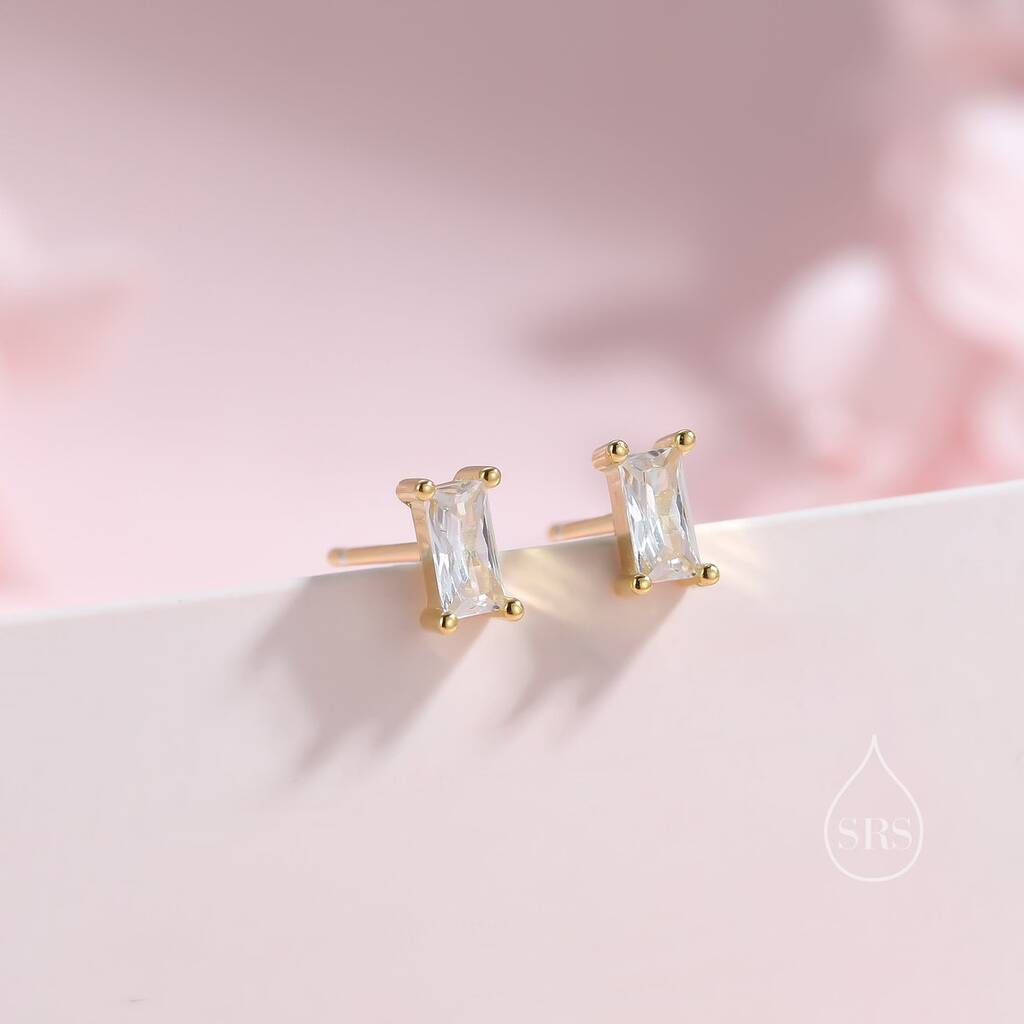 Juliette Silver Stud Earrings in White CZ main image 1