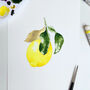 Amalfi Lemon Gold Leaf Watercolour Print, thumbnail 3 of 6