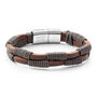 Personalised Men's Brown Leather Twisted Cord Bracelet, thumbnail 4 of 5