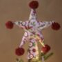 Two Sided Pom Pom Padded Fabric Star Tree Topper, thumbnail 4 of 4