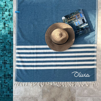 Personalised Cotton Beach Towel, Congratulation Gifts For Her, 3 of 9