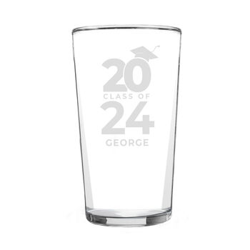 Graduation Gifts Class Of Graduation Pint Glass Personalised, 4 of 6