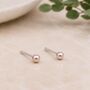 Tiny Sterling Silver Pink Freshwater Pearl Stud Earrings, thumbnail 1 of 3