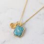 The Duo Amazonite Necklace, Gold Plated, thumbnail 7 of 10