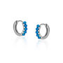 Beaded Blue Opal Huggie Hoop Earrings, thumbnail 3 of 4
