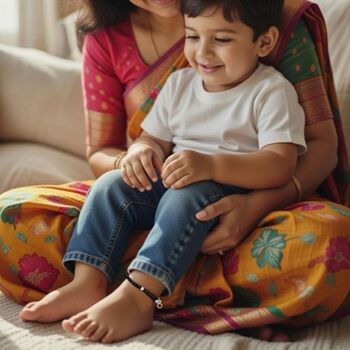 Classic Black Beaded Kids Nazaria Bracelet/Anklet, 2 of 4